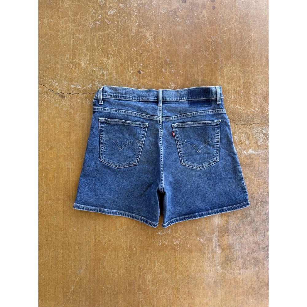 VTG 2000 Levis High Rise Mom Mini Denim Shorts 555 Model Dark Wash Womens 30W